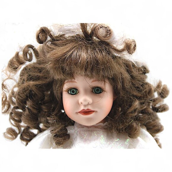 Collectors Choice Porcelain Bride Doll 16" With Stand - Picture 5 of 6